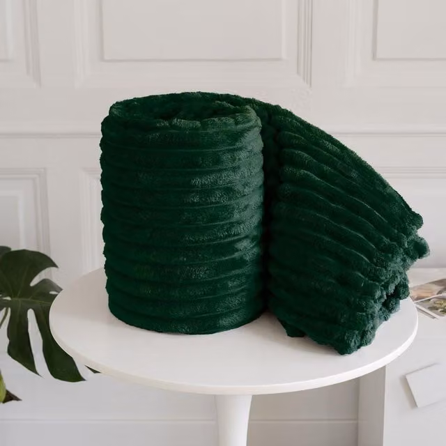 Kampala Hill Hygge Blanket in Green, W: 200 cm, D: 240 cm