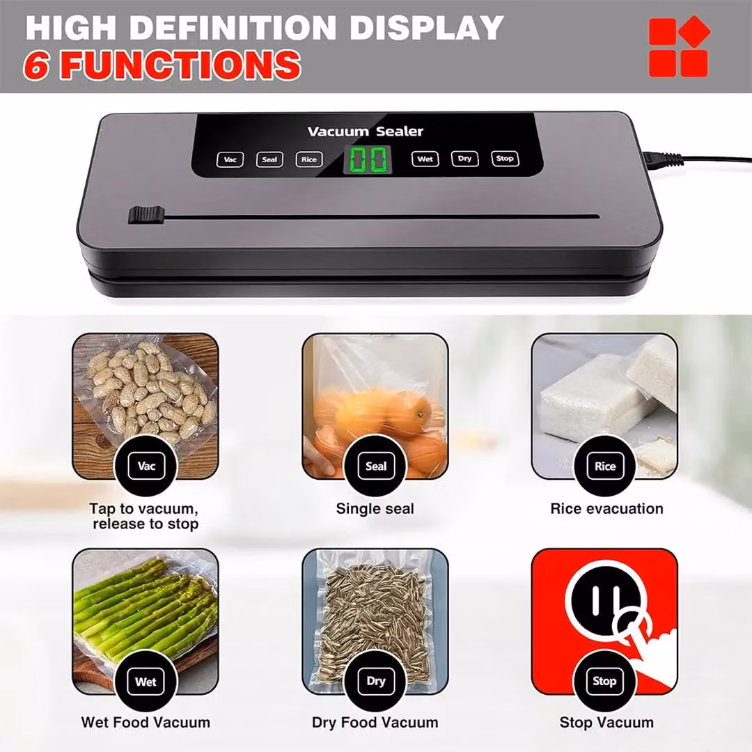 SPETLEK Vacuum Food Sealer for Dry and Wet Packing, Grey – 3
