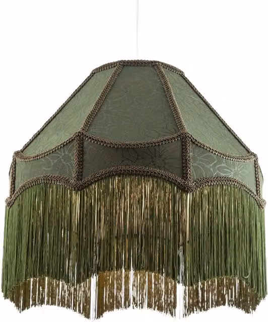 Happy Homewares Classic Forest Green Floral Jacquard Victorian Empire Pendant Shade, Diameter: 40.64 cm – 1