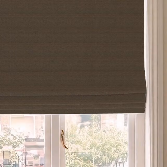 HOUSE Llewelyn-Bowen Tetbury Made To Measure Blackout Roman Blind in Chestnut Brown and Beige