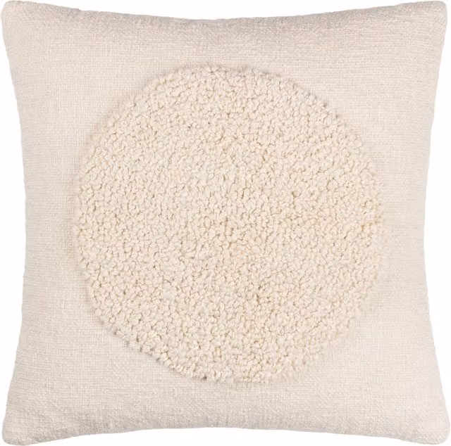 Make It A Home Almo Woven Square Cotton Cushion in Beige with Feather Filling