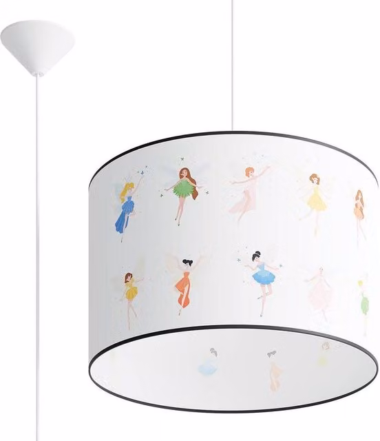 Sollux Lighting Modern Multicolour Fabric Round Pendant Lamp W/D/H: 95 x 40 x 40 cm – 1