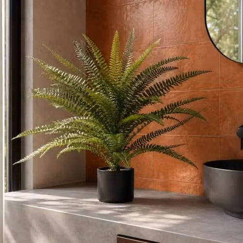 Leaf Green Artificial Fire Retardant Plastic Boston Fern Plant, Height: 75 cm – 4