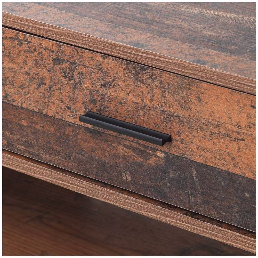 Timber Art Design Abbey Coffee Table with 3 Drawers in Brown Rustic Industrial Oak Effect – 3