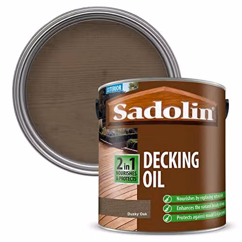 Sadolin Oak Wood Oil Wax with UV Protection and Water Repellent, 2.5 l, Brown – 2