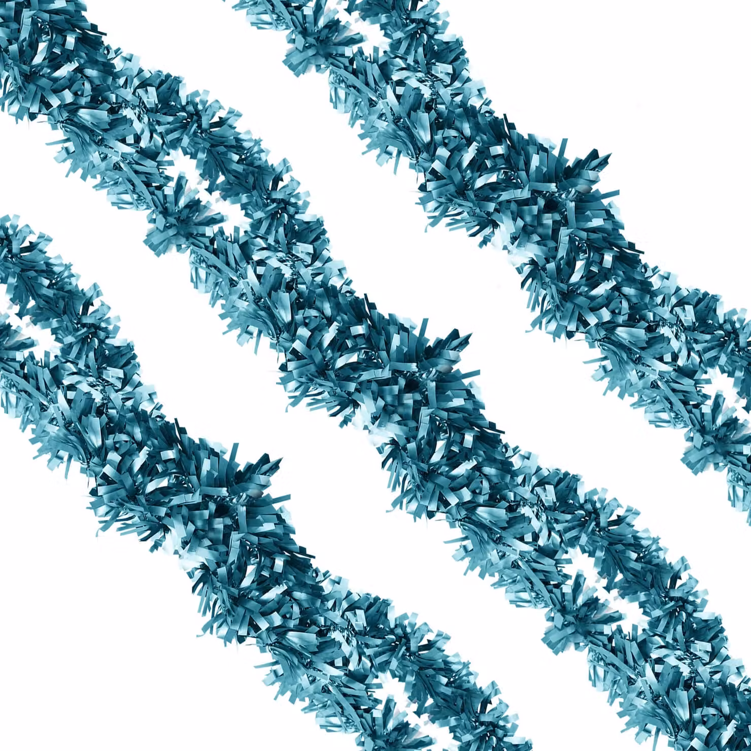 Neel Blue Baby Blue Shiny Metallic Chunky Tinsel Christmas Garland – 4