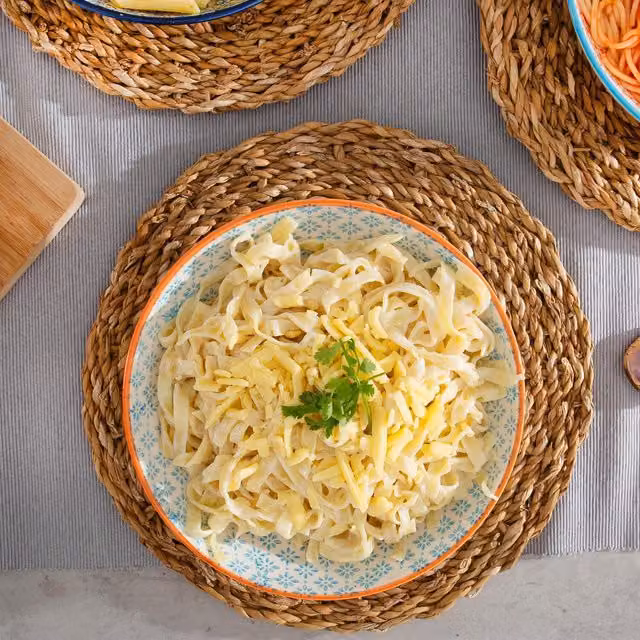 Nicola Spring Hand-Printed Porcelain Pasta Bowls, Blue, Pack of 6, Diameter: 22 cm