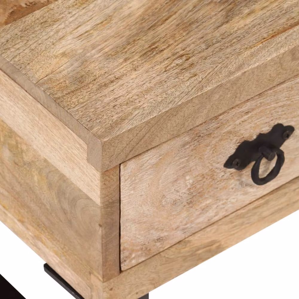 Berkfield Home Solid Mango Wood Coffee Table with 3 Drawers, Brown, W: 90 cm, D: 50 cm, H: 35 cm – 3