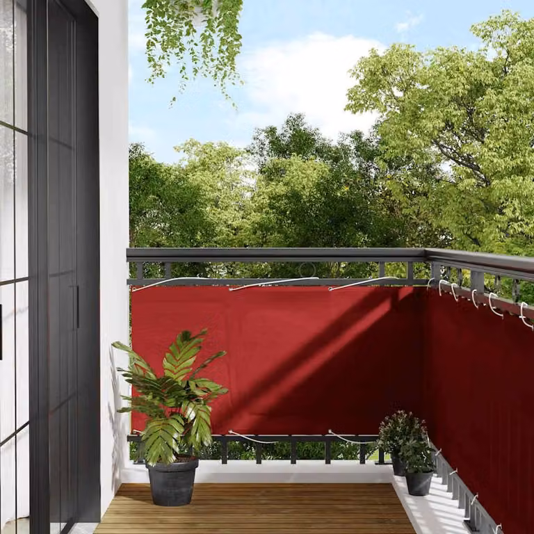 Berkfield Home Versatile Red Balcony Screen with Aluminium Eyelets, W/H: 75 x 700 cm, UV-Resistant Polyester Oxford Fabric