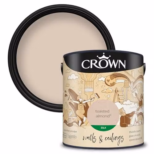 Crown Silk Solvent Free Water Based Emulsion in Toasted Almond Beige, 2.5 l