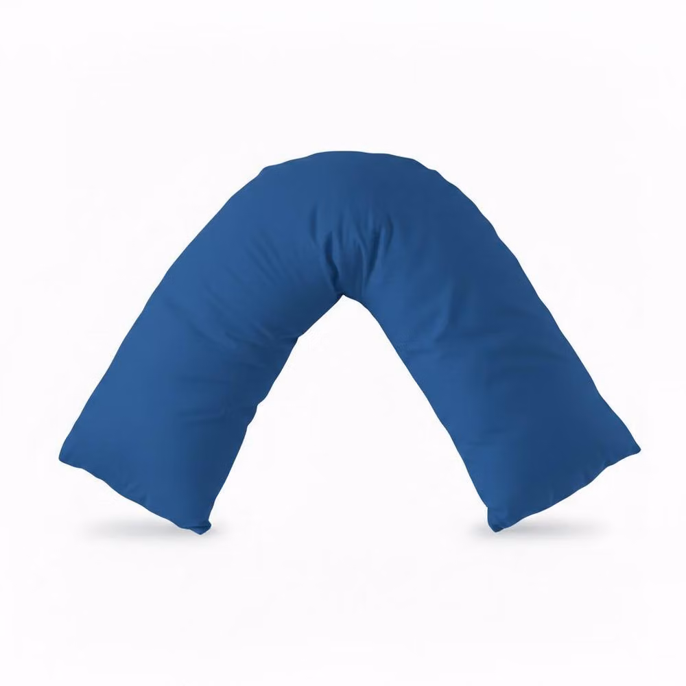 Snug City V Shape Maternity Pillowcase in Mid Blue, Breathable Polycotton – 2