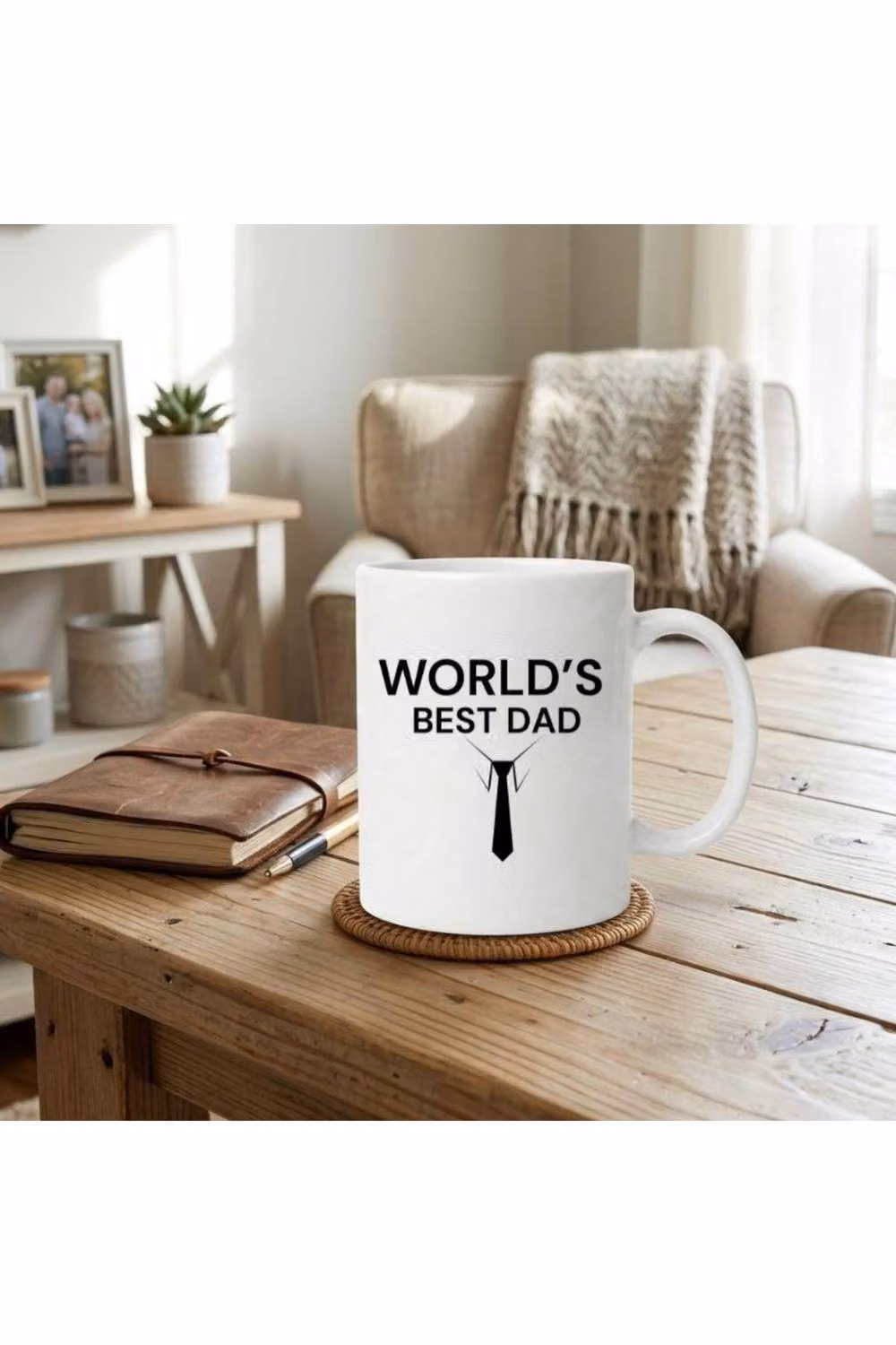 Dyzi World's Best Dad Ceramic Coffee Mug, 320ml, White – 3