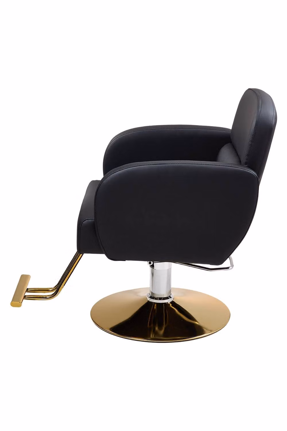 Living and Home Height-Adjustable Swivel Salon Barber Chair in Black with Armrests – 2