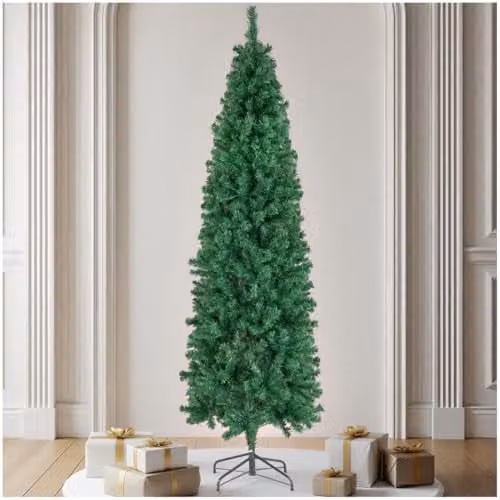 tectake Artificial Christmas Tree in Green with Lifelike Needles and Metal Stand, Height: 210 cm – 1