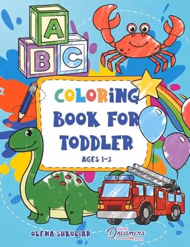 Young Dreamers Press Colouring Book for Toddlers Ages 1-3 with 100 Everyday Things and Animals, Multicolour