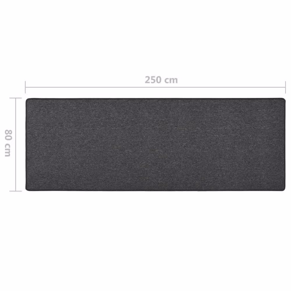 Berkfield Home Anthracite Carpet Runner, W/L: 80 x 250 cm, Grey Polypropylene – 2