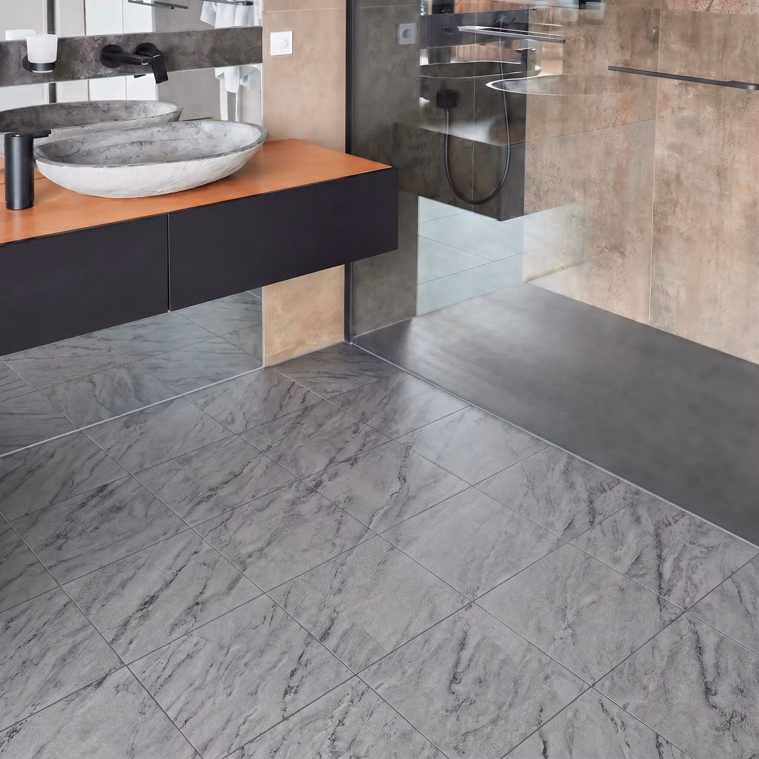 Novecrafto Self Adhesive Grey Marble Effect Vinyl Floor Tiles, Pack of 30, W/D: 30.5 x 30.5 cm – 7