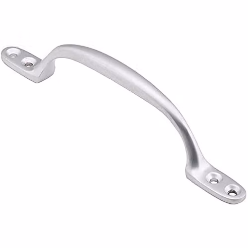 Loops Bow Shaped Sash Window Lift Handle, Satin Chrome, W: 158 mm, D: 12 mm, Projection: 30 mm