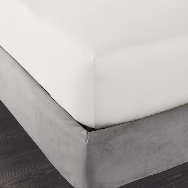 Bianca 400 Thread Count Cotton Mako Satin Fitted Sheet Ivory, Depth: 36 cm, 140 x 200 cm – 1