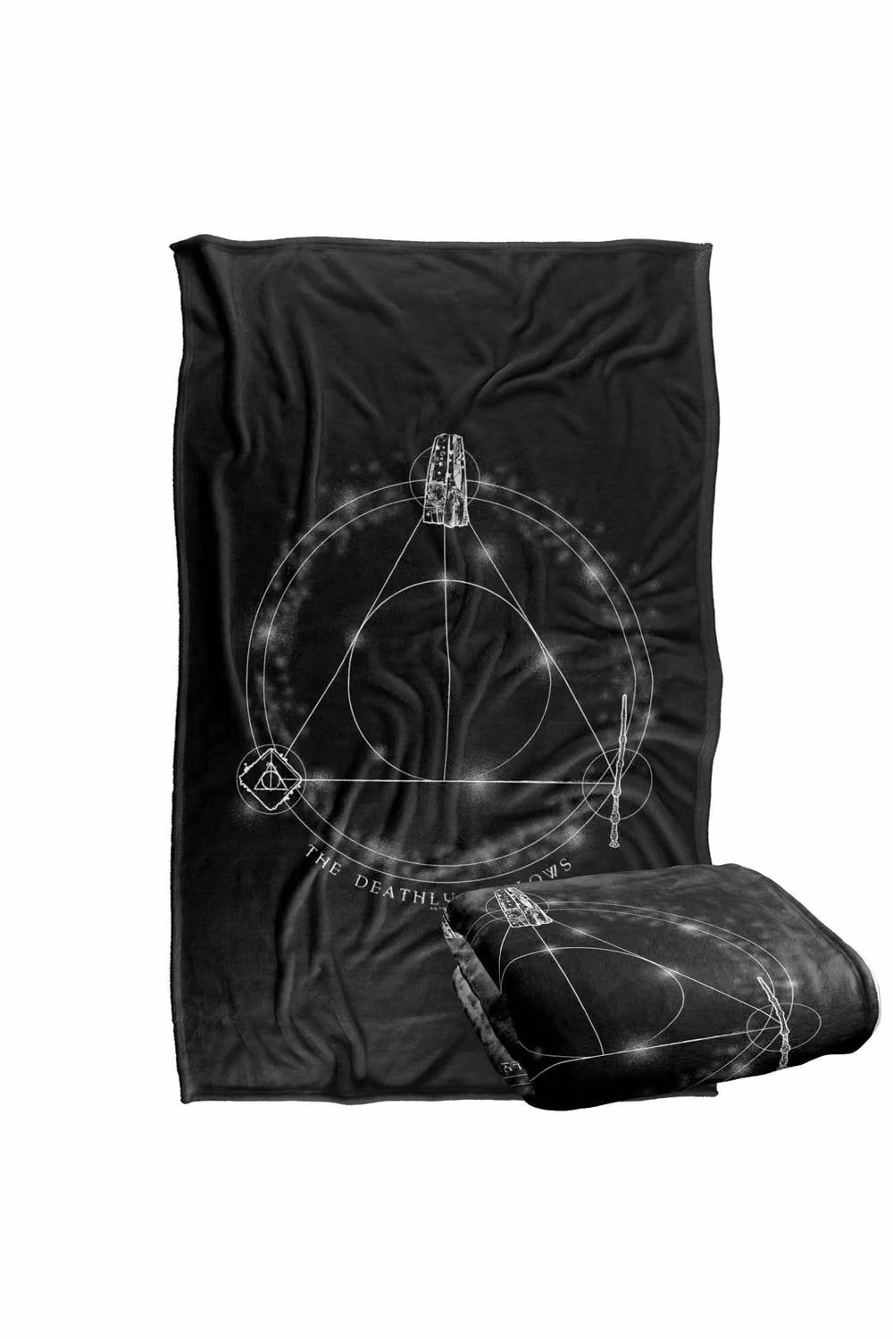 Warner Bros. Harry Potter Deathly Hallows Super Soft Fluffy Polyester Throw Blanket in Black and Multicolour, Large – 2