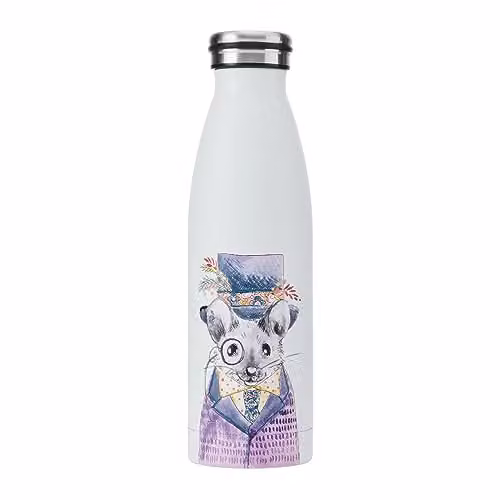 Mikasa Tipperleyhill Mouse Vacuum-Insulated Stainless Steel Water Bottle, 500ml, White and Multicolour – 1