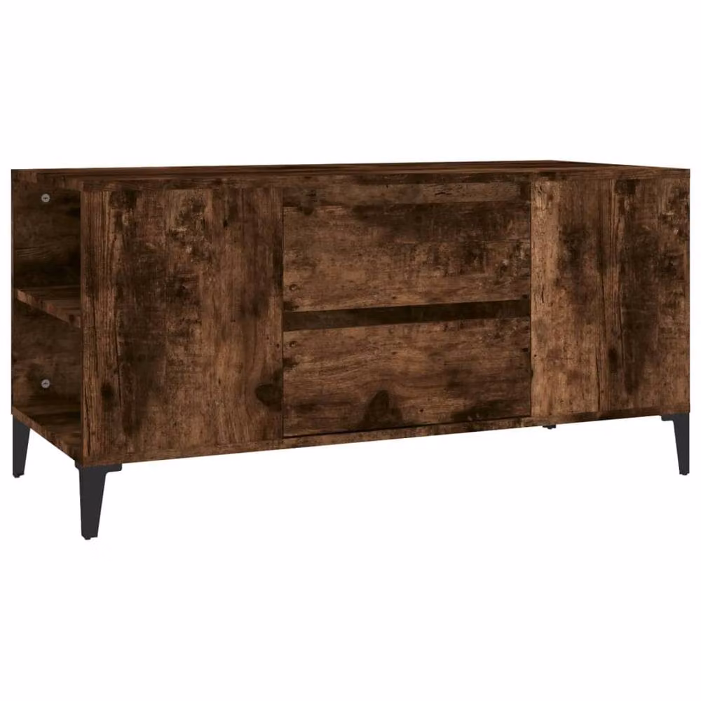 Berkfield Home Smoked Oak TV Cabinet in Brown, W: 102 cm, D: 44.5 cm, H: 50 cm – 2