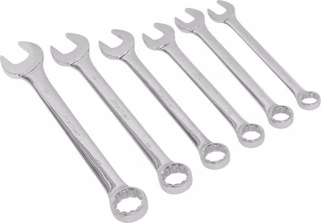 Loops 6-Piece Extra Large Combination Spanner Set, 34mm to 50mm, 12-Point Chrome Vanadium Steel, Silver and Multicolour – 1