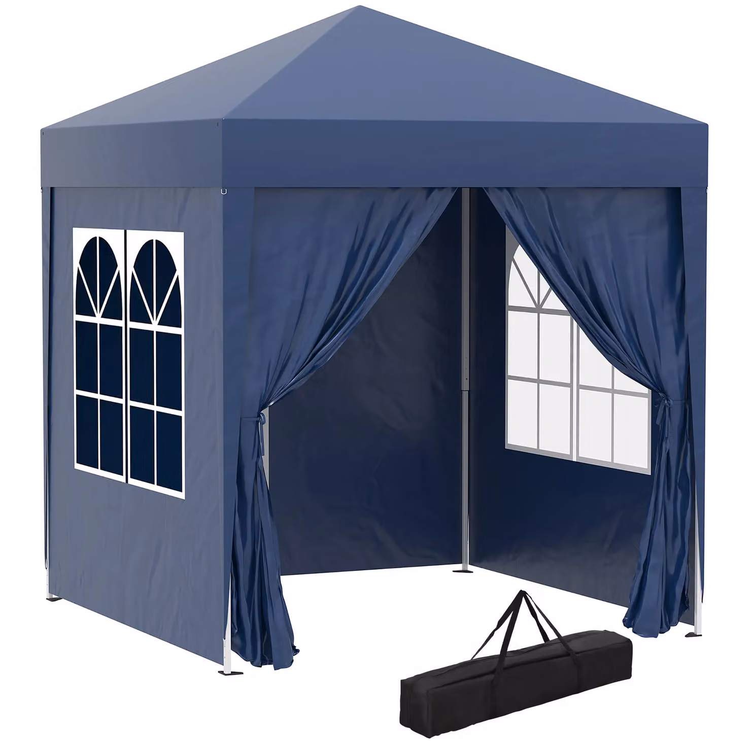 Outsunny Blue Pop Up Garden Gazebo Party Tent Marquee with Windows, W: 200 cm, D: 200 cm, H: 240 cm – 11