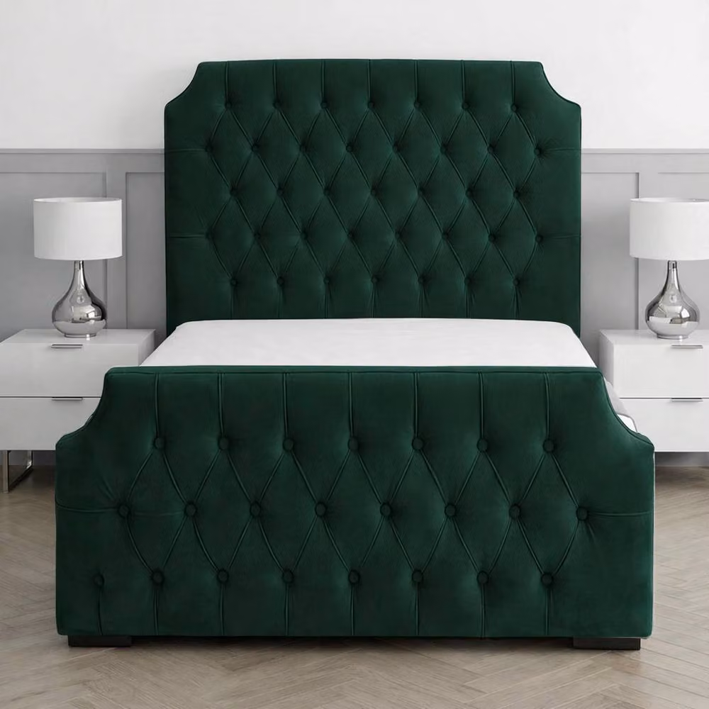 Living Comfort Bedz Westminster King Size Upholstered Velvet Gas Lift Storage Bed in Green – 2