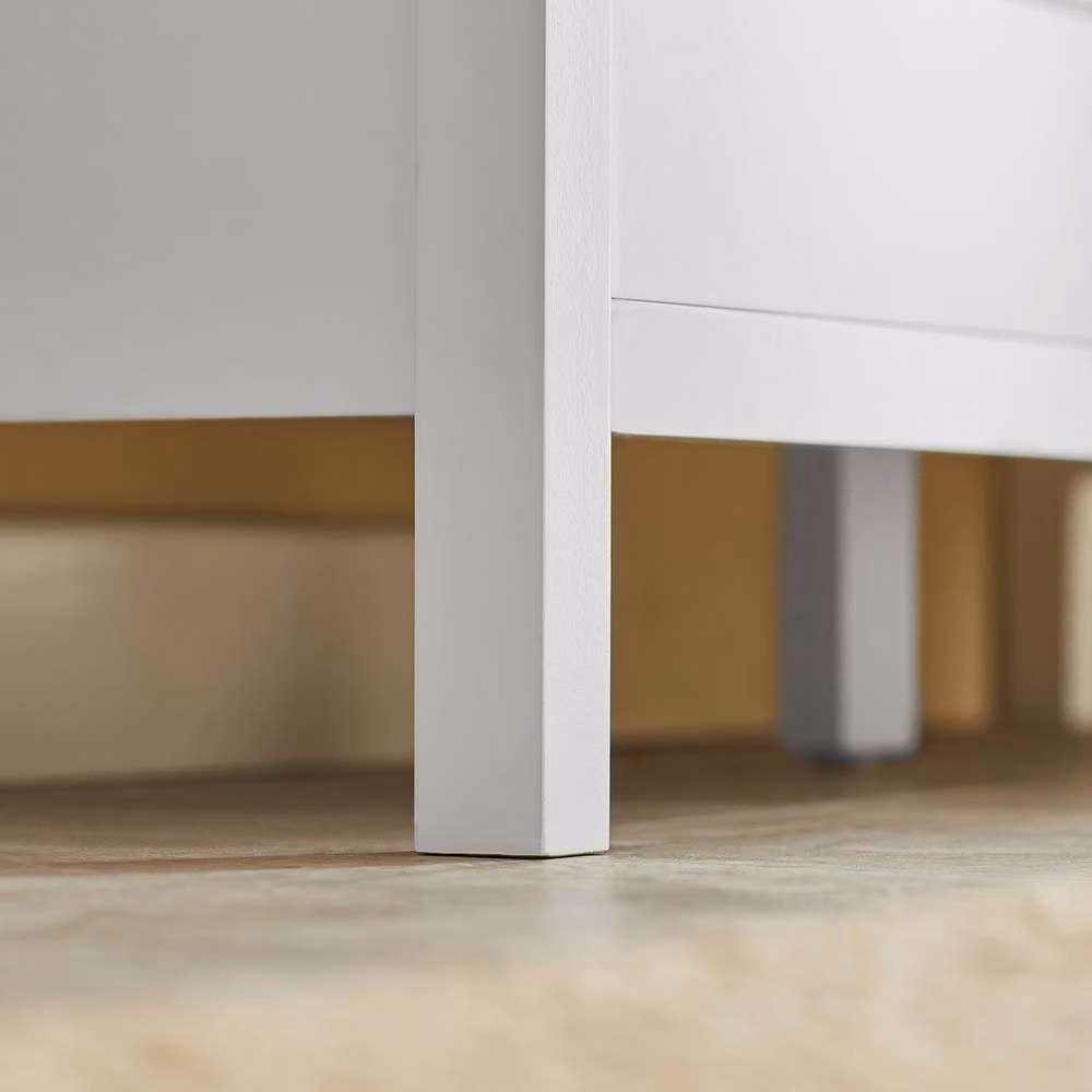 SoBuy Modern Upholstered Entrance Storage Bench and Shoe Rack in White and Grey – 4