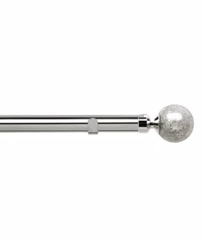 New Edge Blinds Silver Metal Eyelet Curtain Pole Set