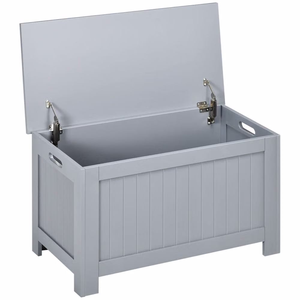 Wyld Haus Grey MDF Storage Chest with Safety Hinged Lid, W/D/H: 81 x 40 x 46 cm – 2
