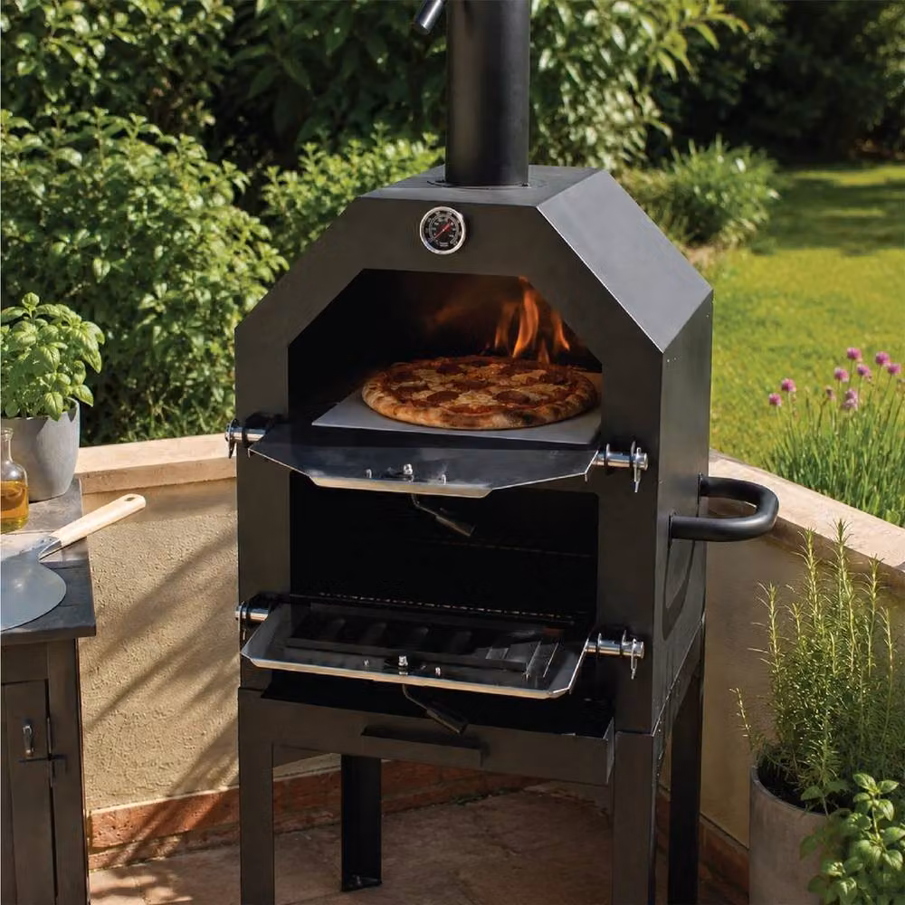 SPETLEK Charcoal BBQ Grill Smoker in Black, W/D/H: 158 x 158 x 158 cm – 3
