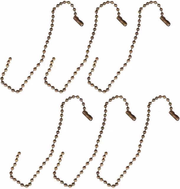 Neel Blue Bronze Metal Ball Bead Tag Chain, 100 Pieces, Length: 15 cm