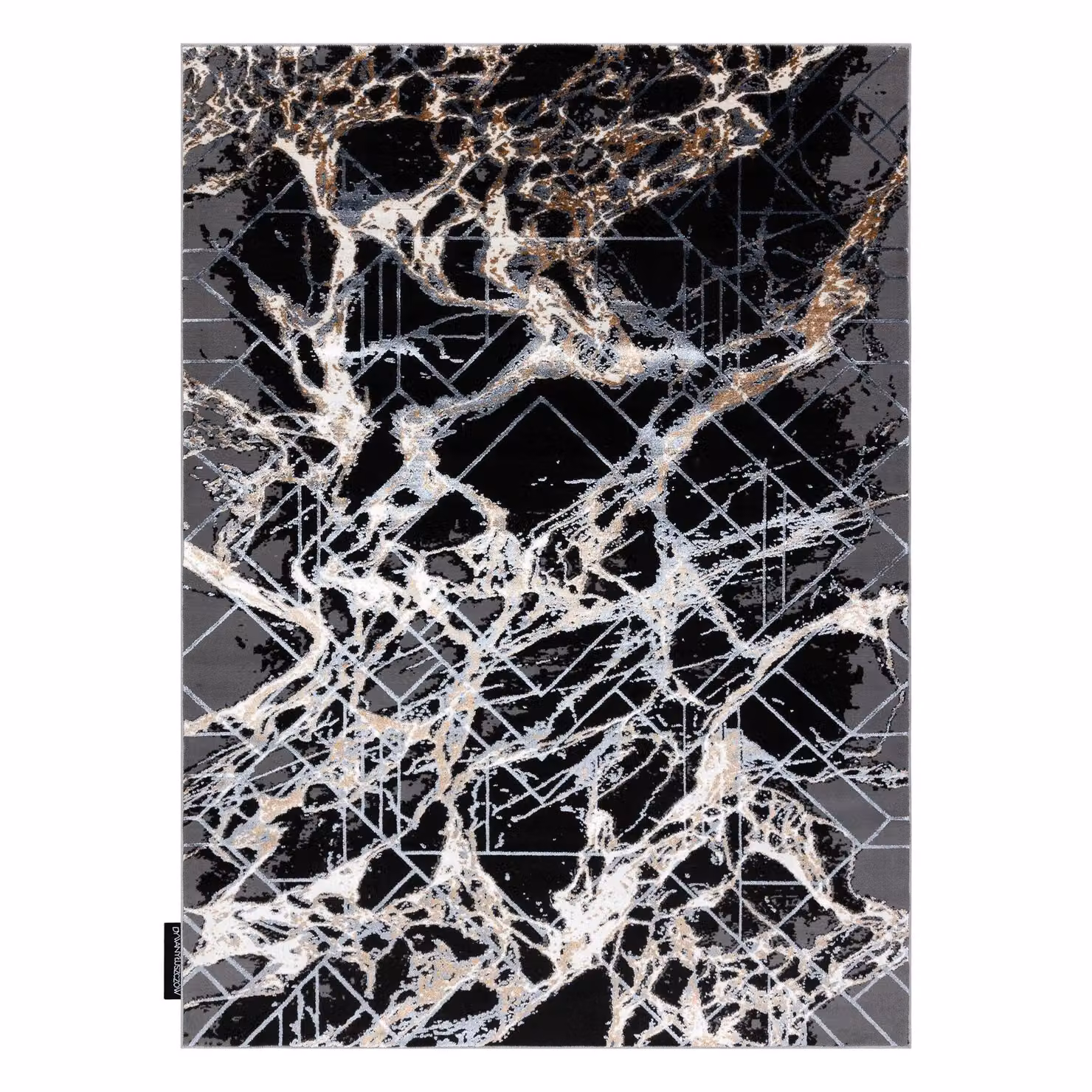 RugsX De Luxe Abstract Grey and Multicolour Rectangular Rug, W: 120 cm, D: 170 cm – 3