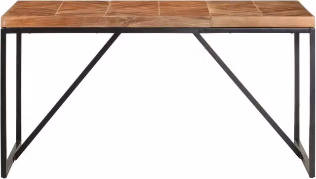 Berkfield Home Rectangular Dining Table in Brown Acacia and Mango Wood, W/D/H: 140 x 70 x 76 cm
