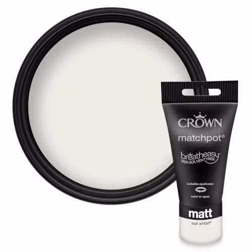 Crown Walls & Ceilings Matt Paint Tester Sample, Off White, 40ml – 1
