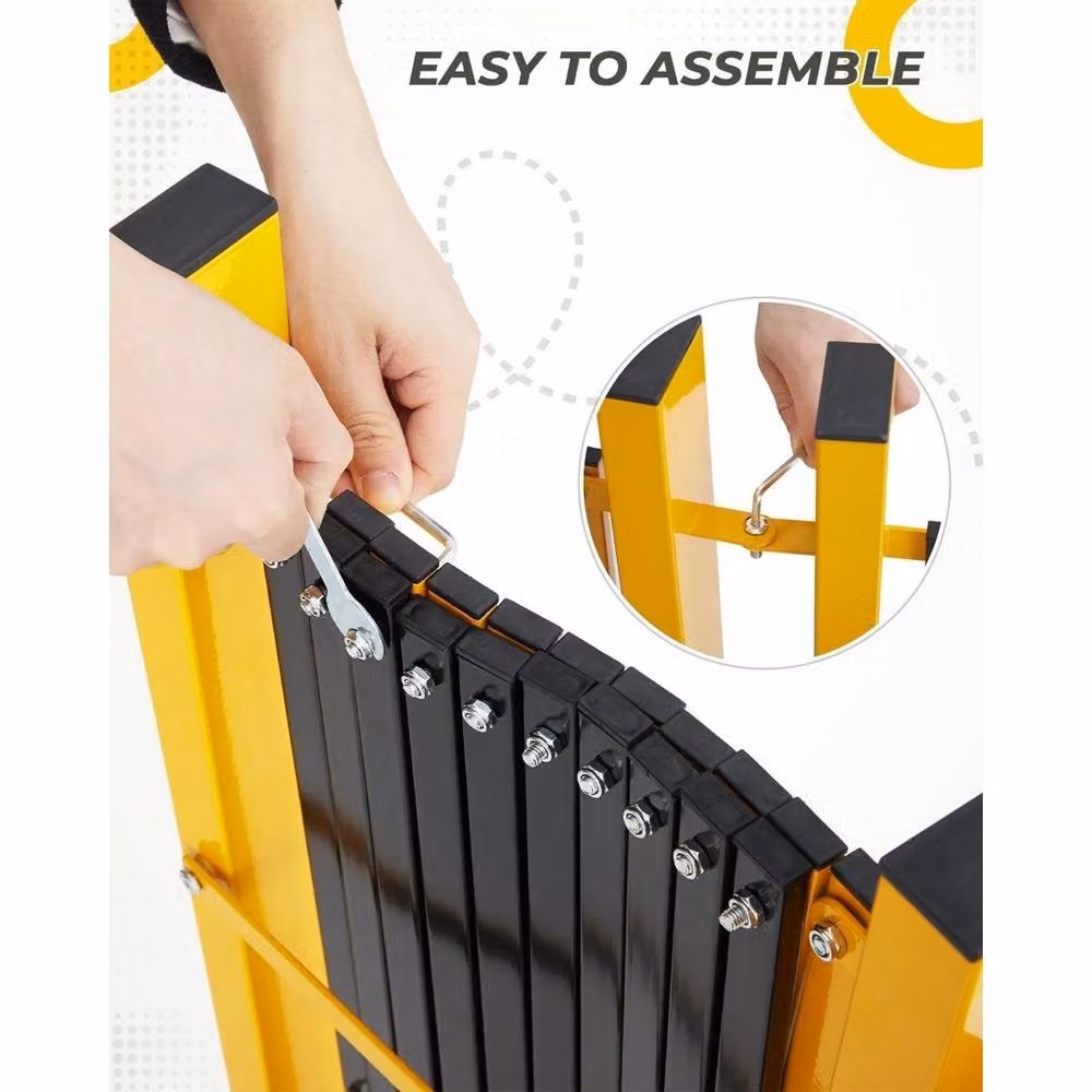 VOGREX Yellow Steel Retractable Expandable Outdoor Safety Barrier Gate – 2