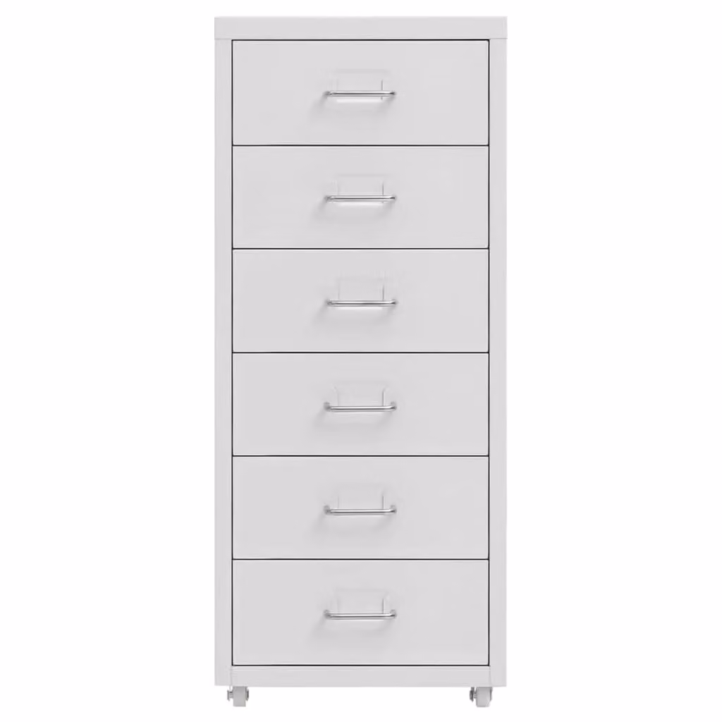 Berkfield Home Mobile Metal File Cabinet in Grey, W/D/H: 28 x 41 x 69 cm