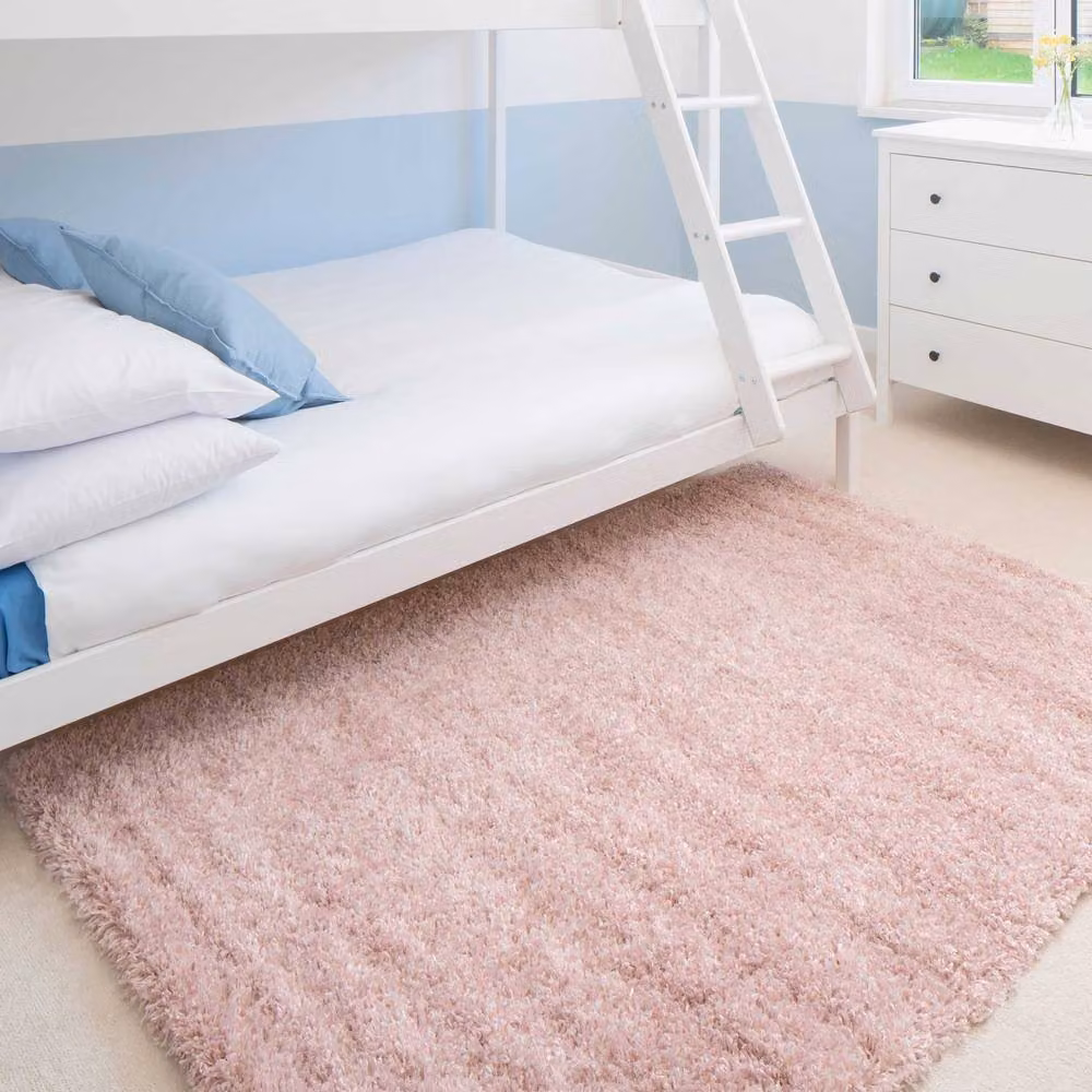 Kukoon Blush Pink Shaggy Rug, Soft Plush Pile Rectangular Carpet, W: 240 cm, D: 330 cm – 2
