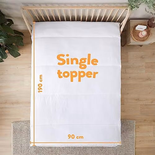 Slumberdown Climate Control Single Mattress Topper in White, W/D/H: 90 x 190 cm – 3