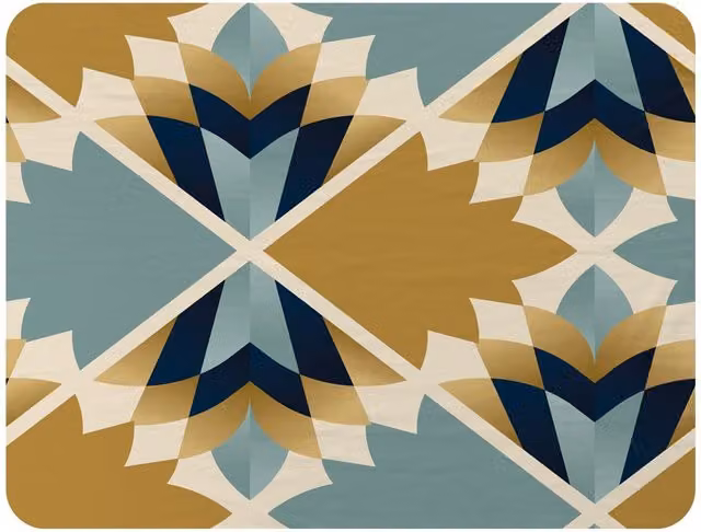 Benjamin Tate Design Cleopatra Fan Ethnic Pattern Fleece Blanket in Brown, Beige and Multicolour, W/D/H: 120 x 150 cm – 2