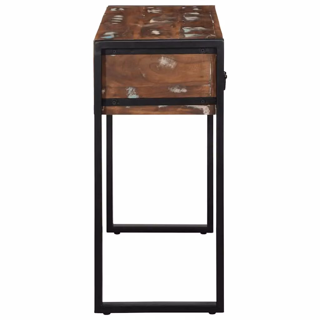 Berkfield Home Multicolour Reclaimed Solid Wood Console Table, W/D/H: 100 x 35 x 75 cm – 3