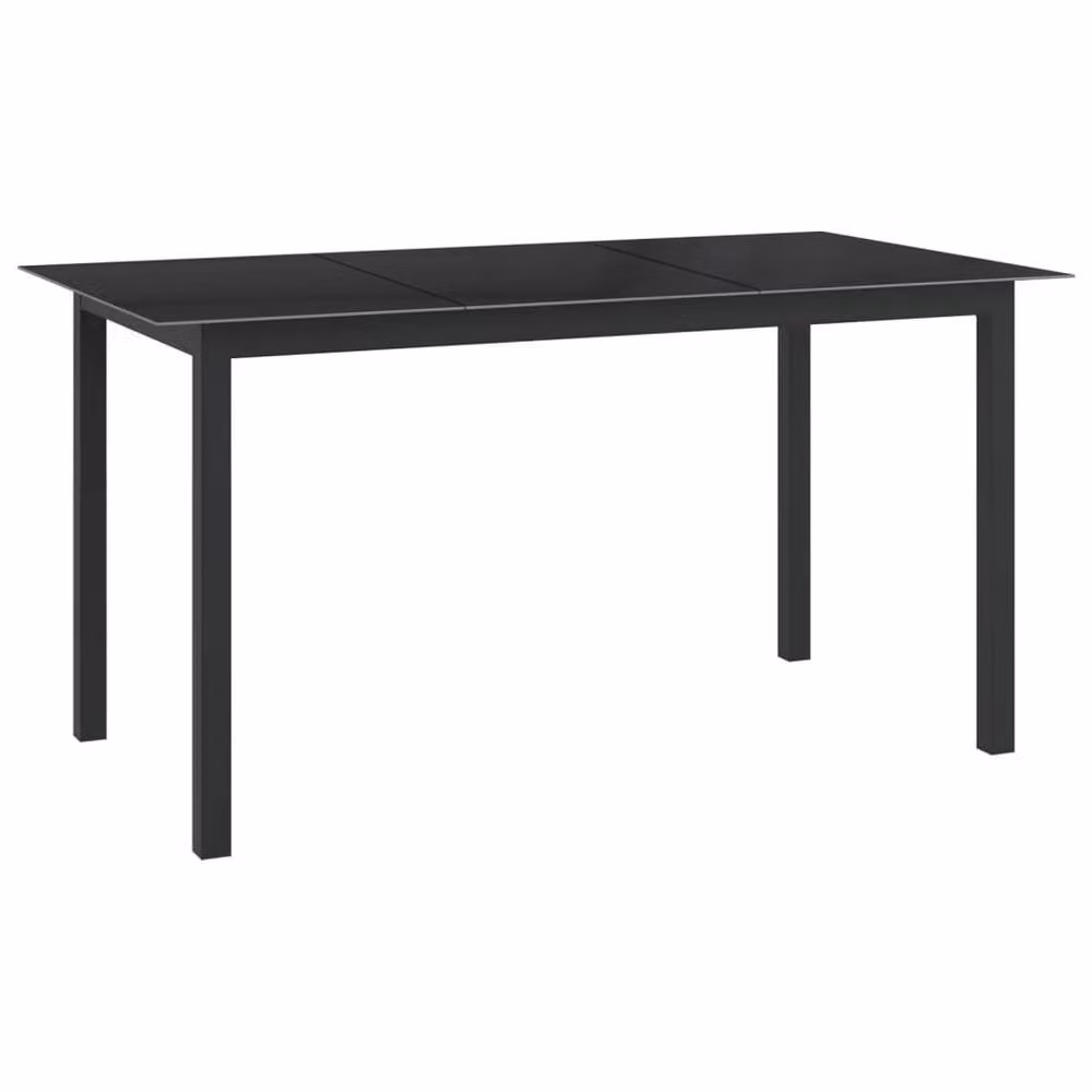 Berkfield Home Black Aluminium and Glass Garden Table W/D/H: 150 x 90 x 74 cm – 2