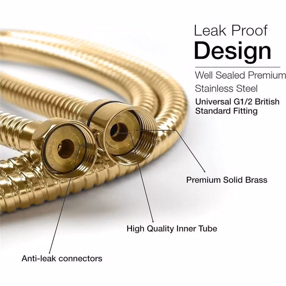 Nordara Gold Anti-Kink Flexible Stainless Steel Shower Hose – 2