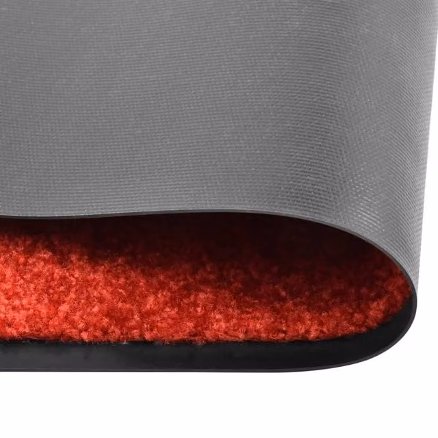 Berkfield Home Washable Non-Slip Red Doormat, W: 40 cm, D: 60 cm