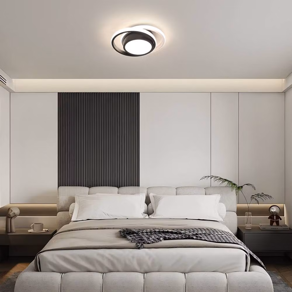 Goeco Modern Round LED Ceiling Light, Black, 32 W, 4500K – 2