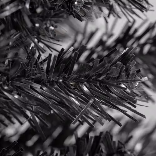The Christmas Workshop 6ft Slimline Black Artificial Christmas Tree with Metal Stand – 6