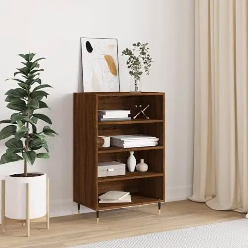 vidaXL Mid-Century Highboard in Brown Oak, W/D/H: 57 x 35 x 90 cm – 2