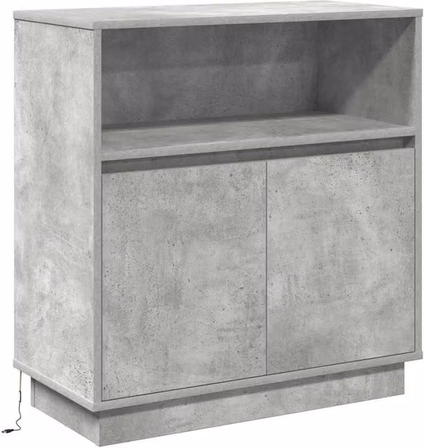 Berkfield Home Modern Sideboard with Integrated LED Lighting in Matt Concrete Grey, W/D/H: 75 x 34.5 x 71 cm – 1